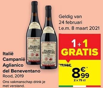 Italië campanië aglianico del beneventano rood 2019