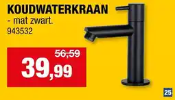 Hubo Koudwaterkraan mat zwart aanbieding