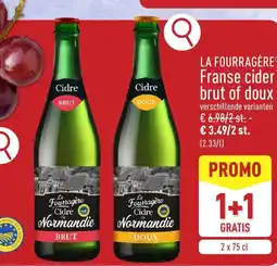 ALDI La fourragère franse cider brut of doux aanbieding