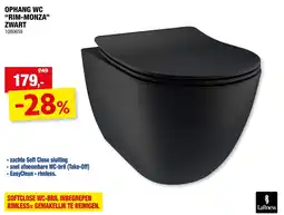 Hubo Ophang Wc Rim-Monza Zwart aanbieding