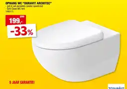 Hubo Ophang Wc Duravit Architec aanbieding