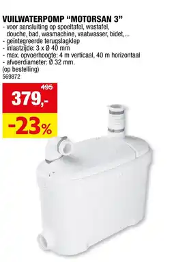 Hubo Vuilwaterpomp "Motorsan 3" aanbieding