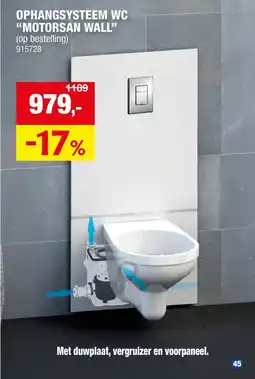 Hubo Ophangsyteem Wc Mooransal Wall aanbieding