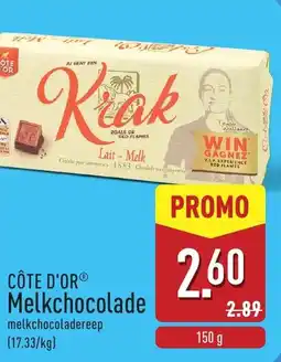 ALDI Côte d'or melkchocolade aanbieding