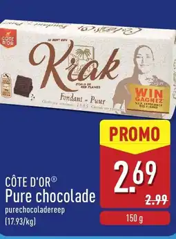 ALDI Côte d'or pure chocolade aanbieding