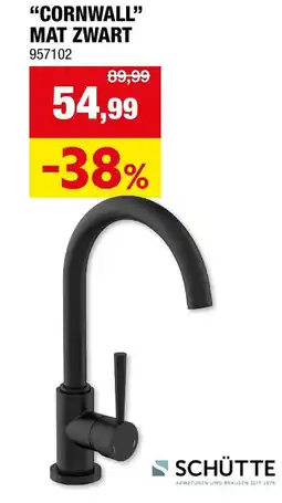 Hubo Keukenkraan Cornwall Mat Zwart aanbieding