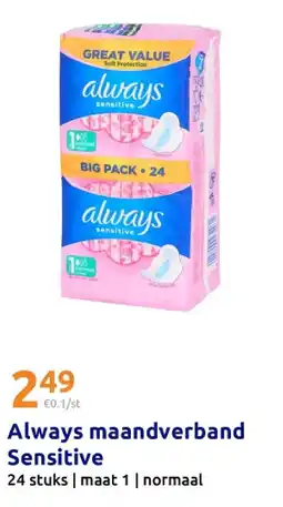 Action lways maandverband Sensitive aanbieding