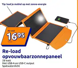 Action Re-load opvouwbaarzonnepaneel aanbieding
