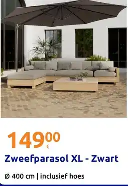 Action Zweefparasol XL - Zwart aanbieding