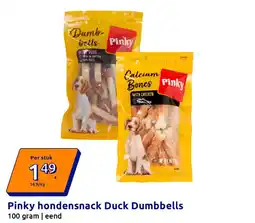 Action Pinky hondensnack Duck Dumbbells aanbieding