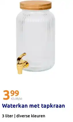Action Waterkan met tapkraan aanbieding