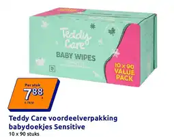 Action Teddy Care voordeelverpakking babydoekjes Sensitive aanbieding