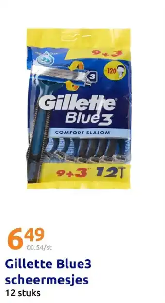 Action Gillette Blue3 scheermesjes aanbieding