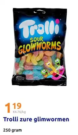 Action Trolli zure glimwormen aanbieding