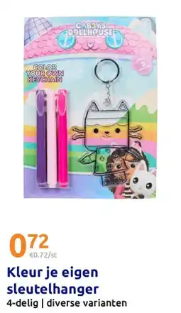 Action Kleur je eigen sleutelhanger aanbieding