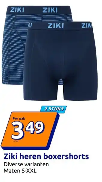 Action Ziki heren boxershorts aanbieding