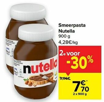 Carrefour Market Smeerpasta nutella aanbieding