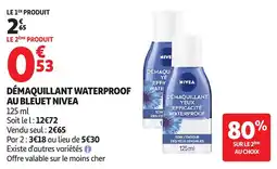 Auchan Démaquillant waterproof au bleuet nivea aanbieding