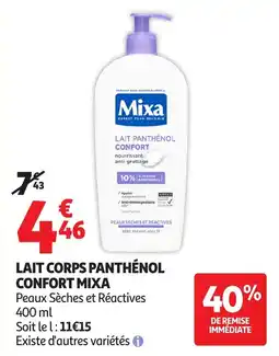 Auchan Lait corps panthenol confort mixa aanbieding