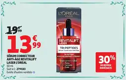 Auchan Sérum correcteur anti-âge revitalift laser l'oreal aanbieding