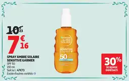 Auchan Spray ambre solaire sensitive garnier aanbieding