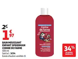 Auchan Bain moussant enfant spiderman corine de farme aanbieding