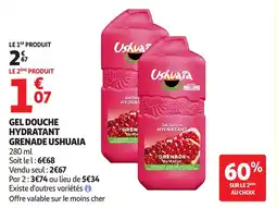 Auchan Gel douche hydratant grenade ushuaia aanbieding