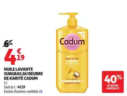 Auchan Huile lavante surgras au beurre de karité cadum aanbieding