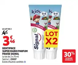 Auchan Dentifrice super mario parfum fraise signal aanbieding