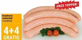 Budgetslager Braadworst varken-kalf aanbieding