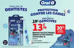 Auchan Brossettes électriques enfant extra souples stitch oral-b aanbieding