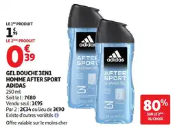 Auchan Gel douche 3en1 homme after sport adidas aanbieding