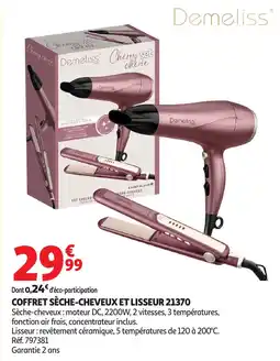 Auchan Coffret sèche-cheveux et lisseur 21370 aanbieding