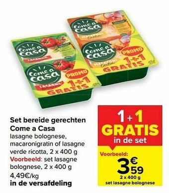 Carrefour Set lasagne bolognese aanbieding