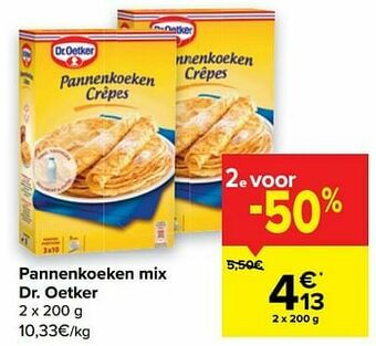 Carrefour Pannenkoeken mix dr. oetker aanbieding