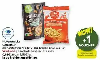 Carrefour Geroosterde en gezouten pinda’s aanbieding
