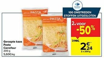 Carrefour Geraspte kaas pasta carrefour aanbieding
