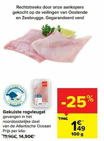 Carrefour Gekuiste rogvleugel aanbieding