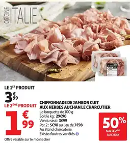 Auchan Chiffonnade de jambon cuit auxherbes auchan charcuter aanbieding
