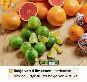 Carrefour Bakje van 4 limoenen aanbieding