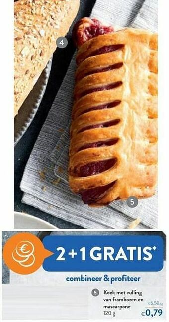 OKay Koek met vulling van frambozen en mascarpone aanbieding