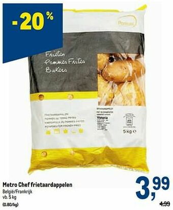 Makro Metro chef frietaardappelen aanbieding