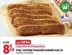 Auchan Porc: poitrine tranchée marinée avec os aanbieding