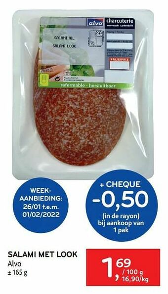 Salami met look alvo
