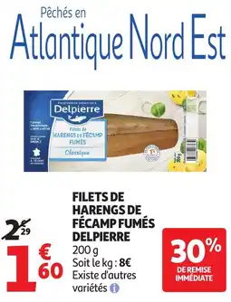 Auchan Filets de harengs de fécamp fumés delpierre aanbieding