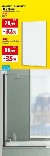 Hubo BADWAND “ESSENTIEL” 140 x 80 cm aanbieding