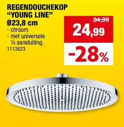 Hubo REGENDOUCHEKOP “YOUNG LINE” Ø23,8 cm aanbieding