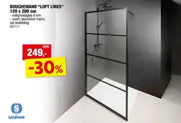 Hubo DOUCHEWAND “LOFT LINES” 120 x 200 cm aanbieding