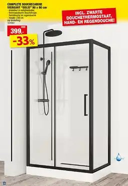 Hubo COMPLETE DOUCHECABINE VIERKANT “SOLIS” 90 x 90 cm aanbieding