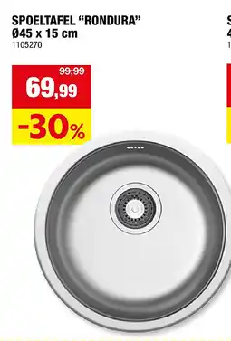 Hubo SPOELTAFEL “RONDURA” Ø45 x 15 cm aanbieding